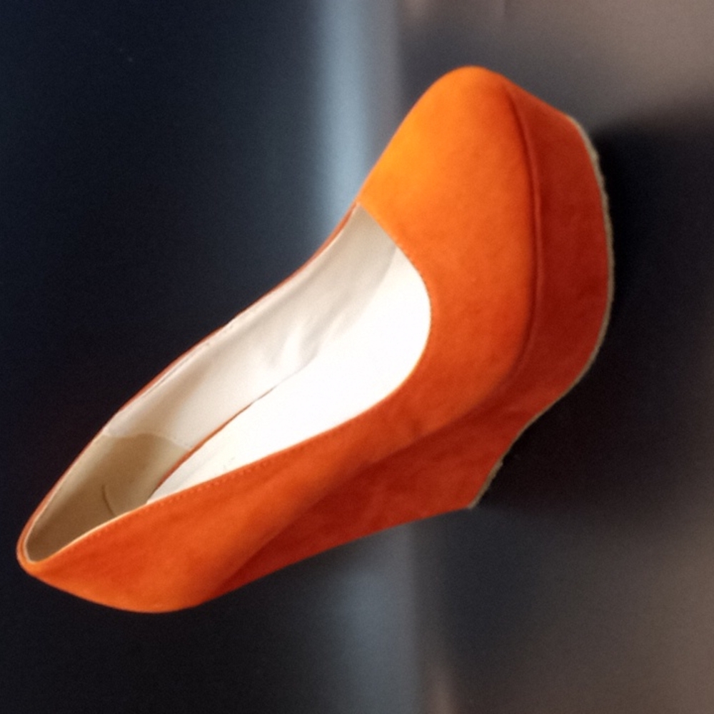 orange platform shoe